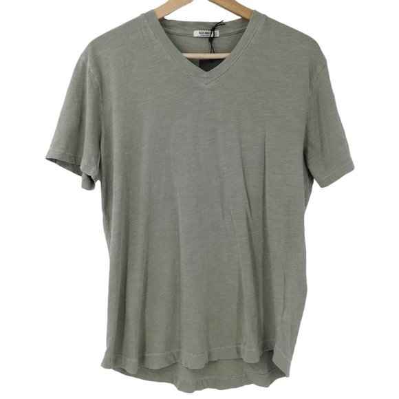 Buck Mason Other - Buck Mason V-neck Slub Curved Hem T-Shirt Size S New NWT Green Short Sleeve